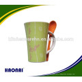 300ml ceramic mug with spoon in handle